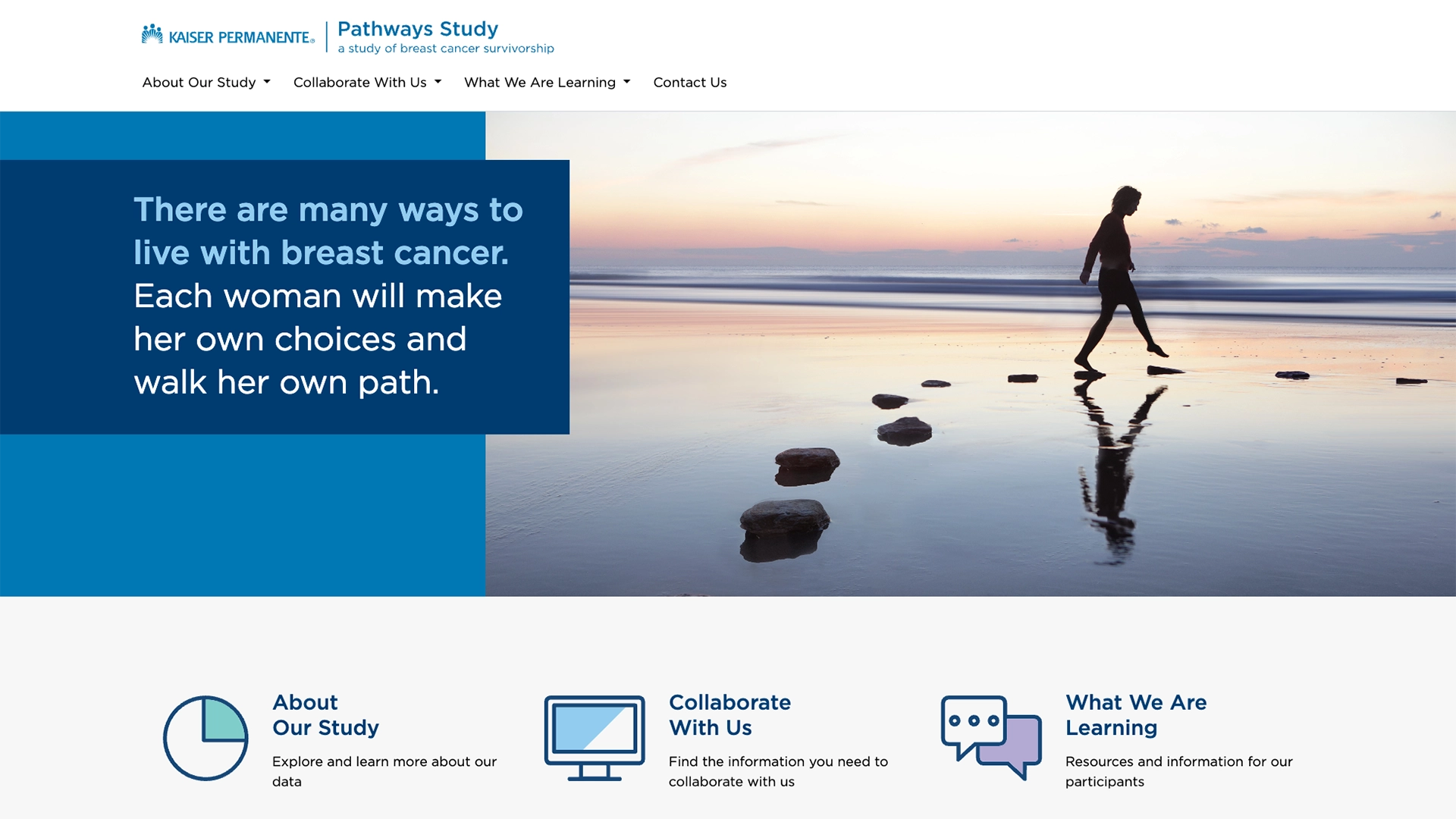 The Pathways Study homepage screenshot